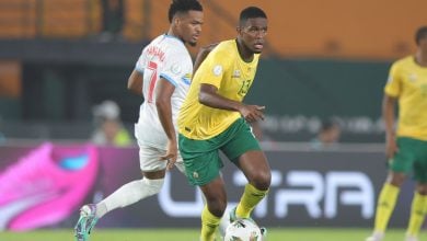 Sphephelo Sithole in action for Bafana Bafana