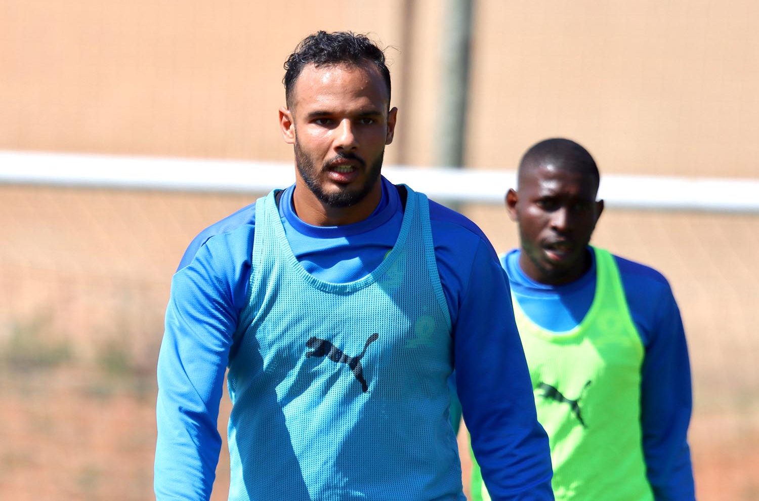 Abdelmounaim Boutouil at a Mamelodi Sundowns training session