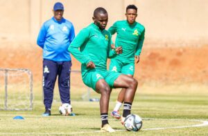 Asekho Tiwani of Mamelodi Sundowns at training