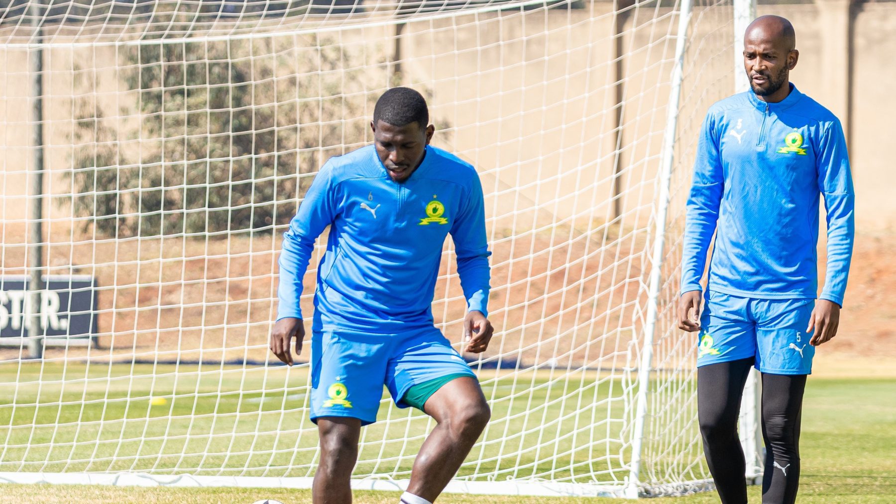 Aubrey Modiba at Mamelodi Sundowns training