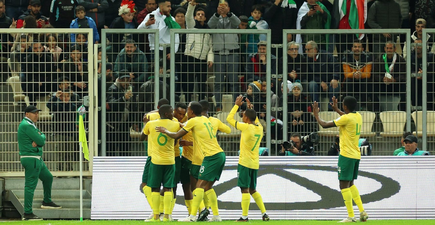 Bafana Bafana players in celebrations