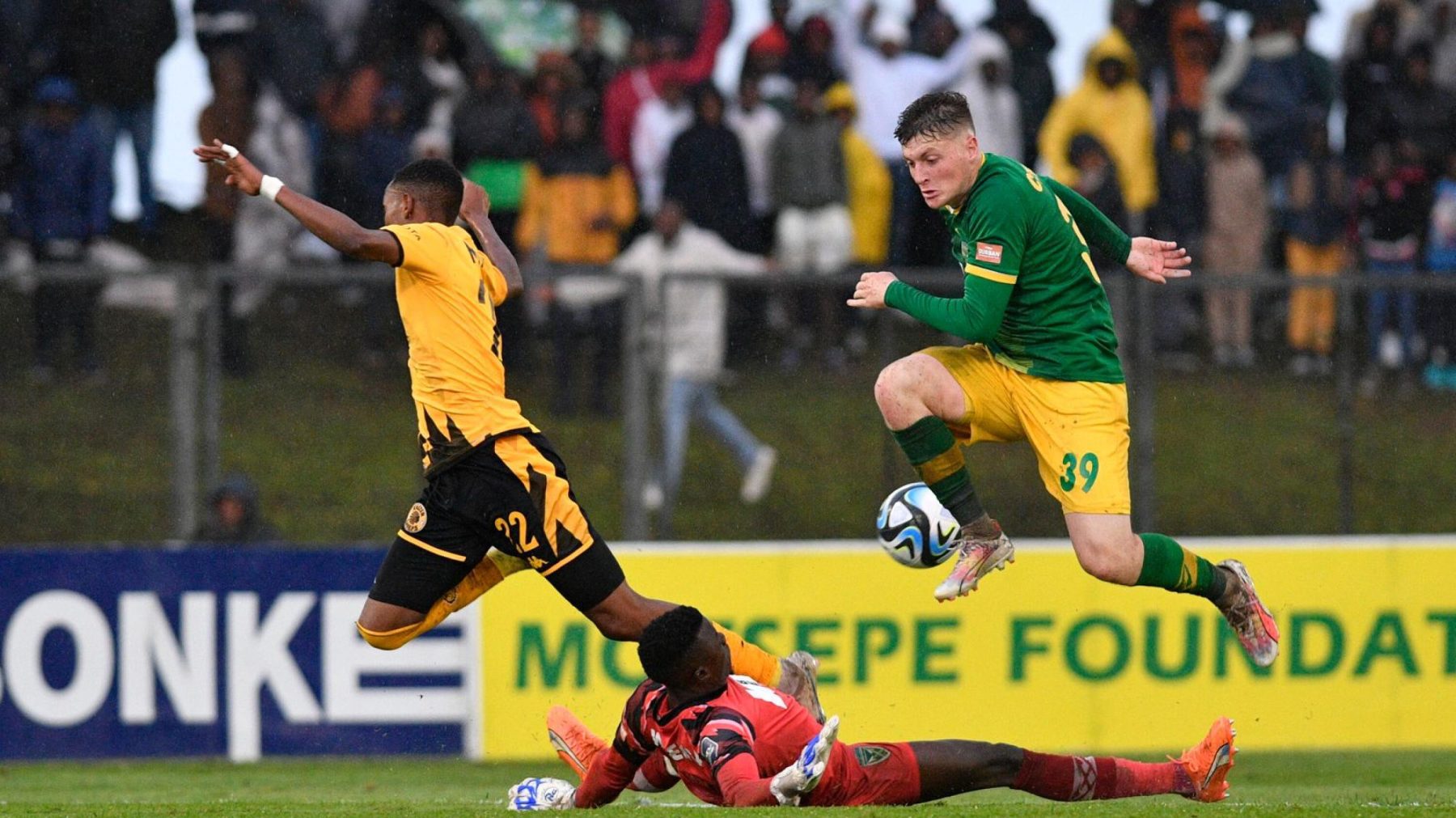 Golden Arrows defender Bradley Cross v Kaizer Chiefs