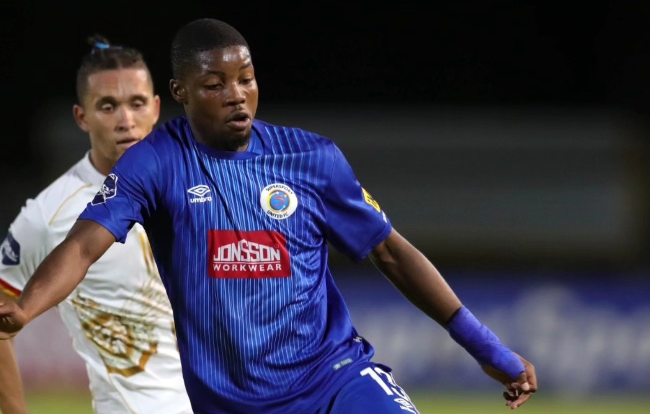 Ime Okon in action for SuperSport United in the league. Picture by SuperSport United