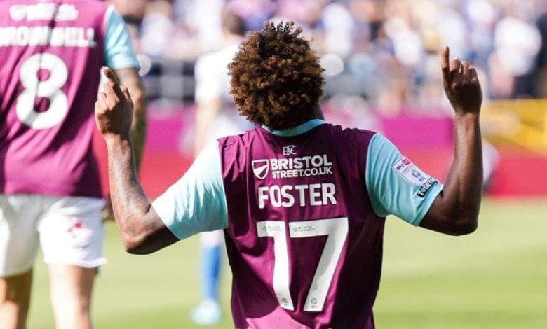 Lyle Foster celebrates a goal for Burnley FC in the English Championship