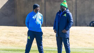 Mamelodi Sundowns coaches Manqoba Mngqithi and Steve Komphela