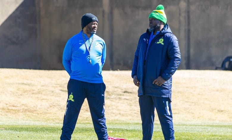 Mamelodi Sundowns coaches Manqoba Mngqithi and Steve Komphela