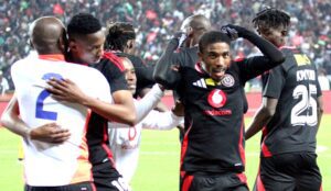 Monnapule Saleng in action for Orlando Pirates in the MTN8. Jose Riveiro praised him