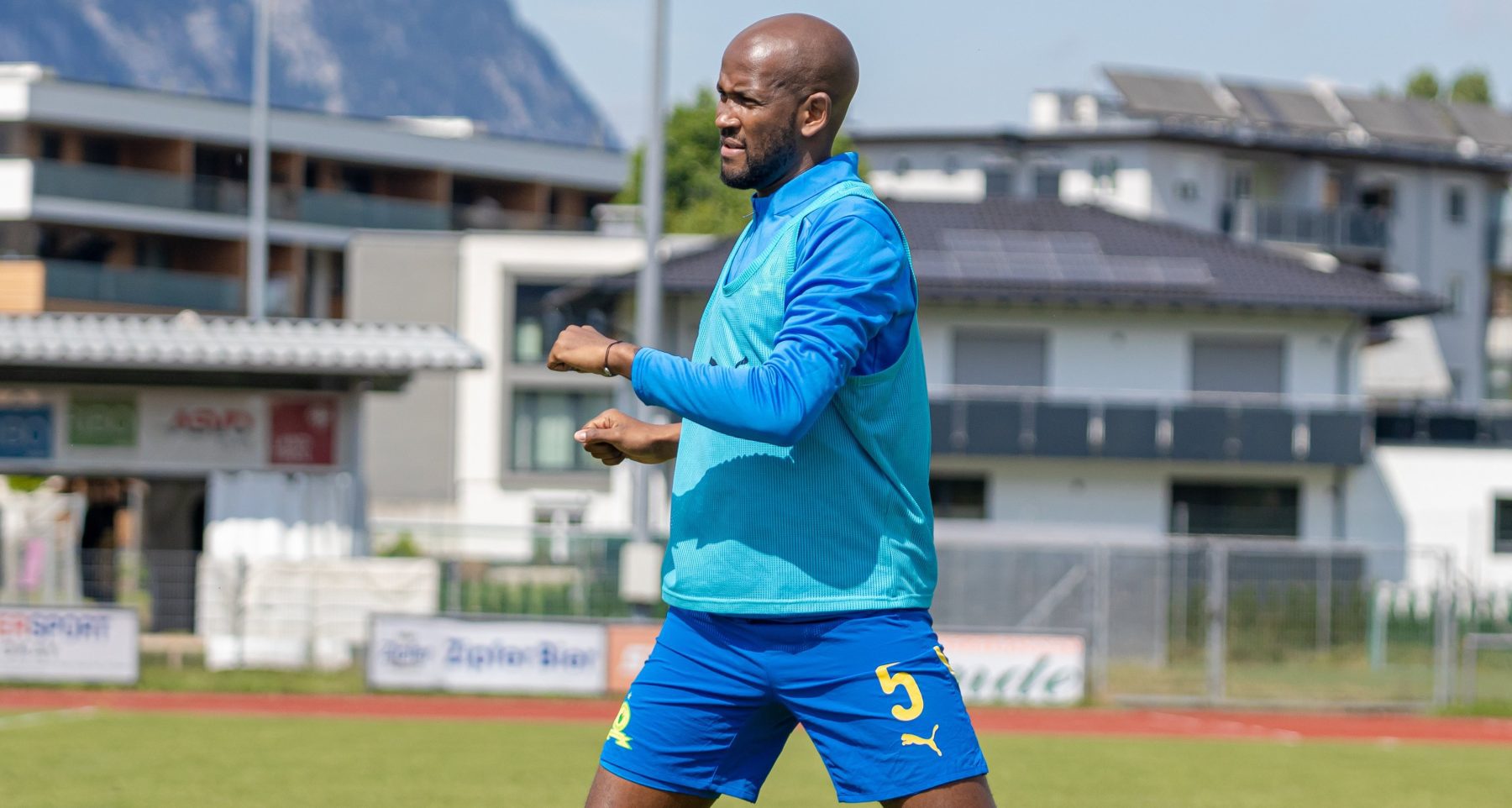 Mosa Lebusa at Mamelodi Sundowns training