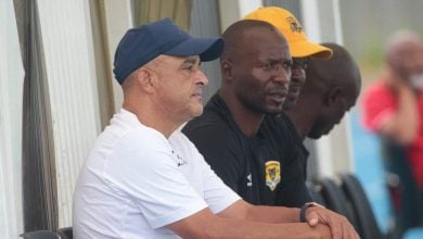 Coach Owen Da Gama on the bench