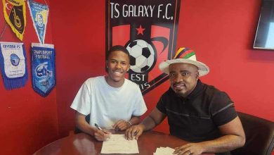 Owethu Khumalo and TS Galaxy boss Tim Sukazi