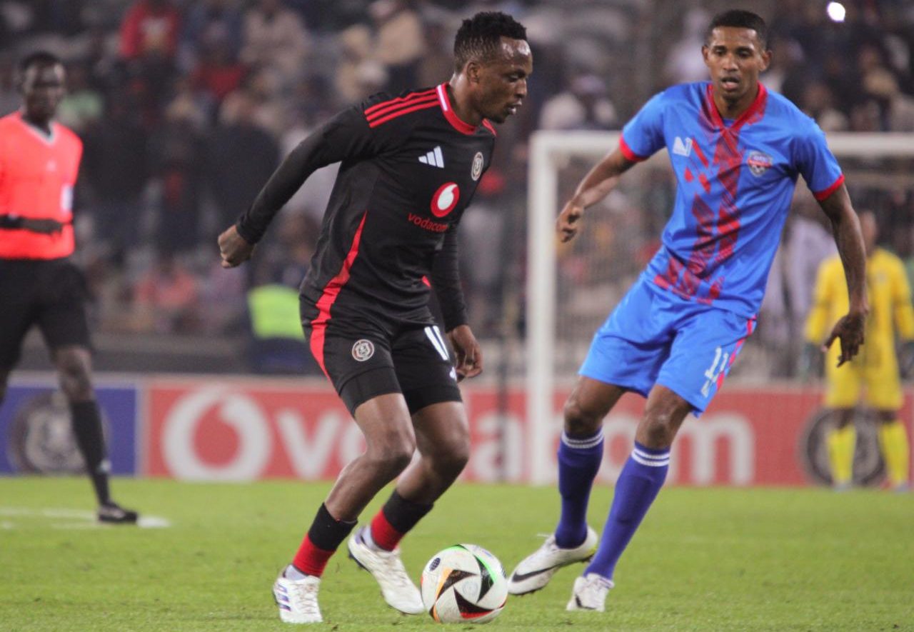 Patrick Maswanganyi of Orlando Pirates in action in the CAF Champions League