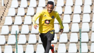 Relebohile Mofokeng during Orlando Pirates training session