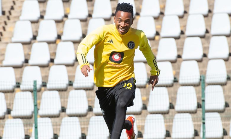 Relebohile Mofokeng during Orlando Pirates training session