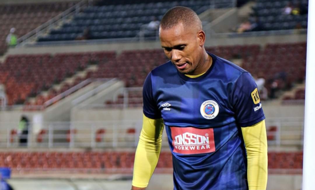 Ricardo Goss during SuperSport United warm-up session