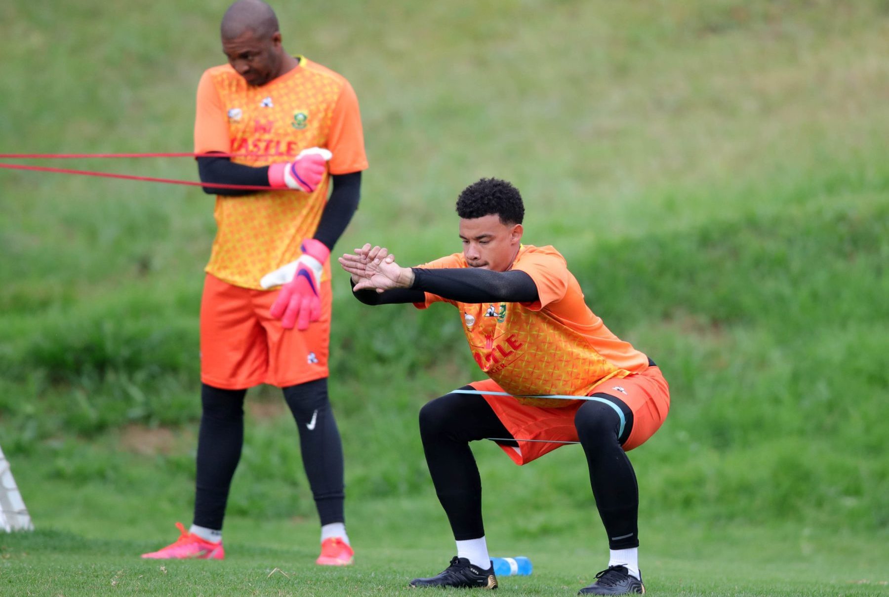 Ronwen Williams with Itumeleng Khune at Bafana Bafana