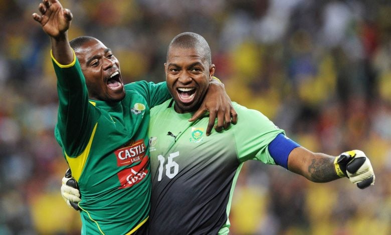 The late Senzo Meyiwa with Itumeleng Khune