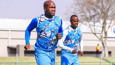 Former Sekhukhune United attacker Tlotlo Leepile at training with Upington City FC