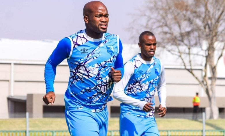 Former Sekhukhune United attacker Tlotlo Leepile at training with Upington City FC