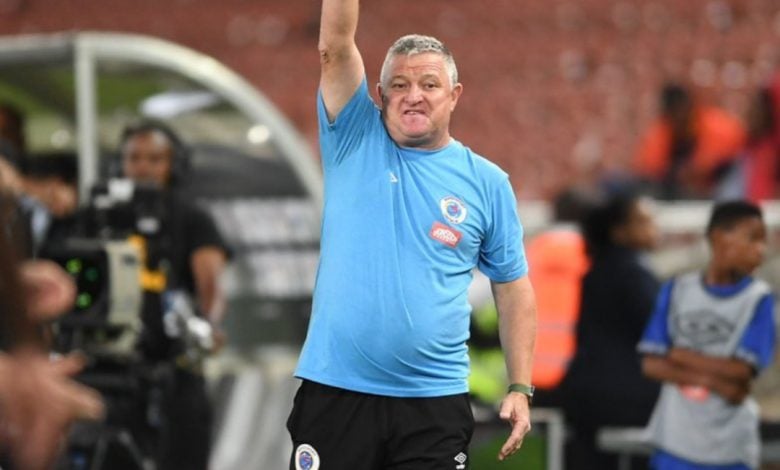 Gavin Hunt on the sidelines SuperSport United match