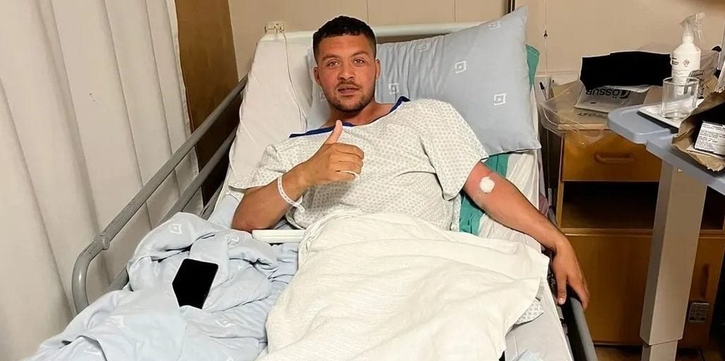 SuperSport United midfielder Grant Margeman at hospital