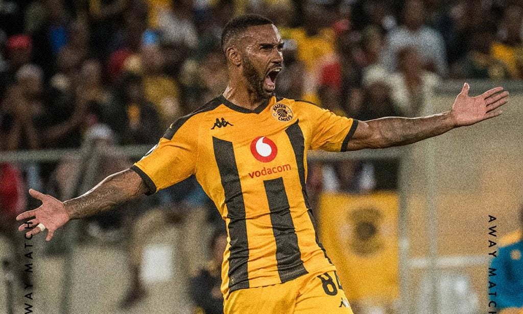 Inácio Miguel of Kaizer Chiefs celebrating a goal scored against AmaZulu FC