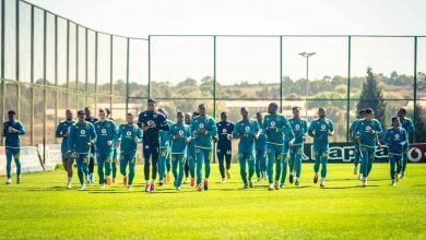 Kaizer Chiefs players running at Naturena as prepare for their Betway Premiership opener