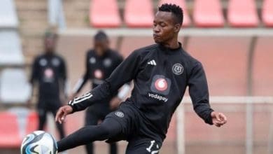 Orlando Pirates winger Katlego Otladisa during the club's training session