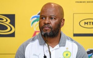Manqoba Mngqithi attending MTN8 press conference