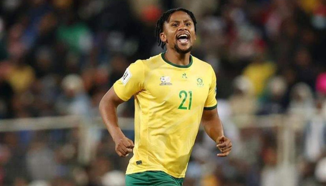 Siyabonga Ngezana in action for Bafana Bafana