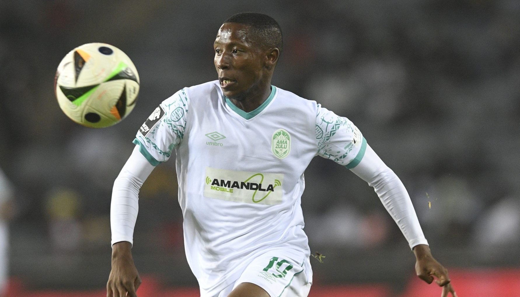 Tshepang Moremi in a Betway Premiership clash between Orlando pirates and AmaZulu FC