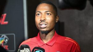 Bandile Shandu at Carling Knockout Cup presser