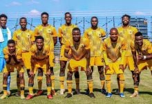 Black Leopards players pose for a team photo