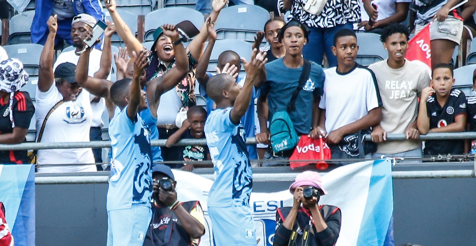 Magesi FC celebrating after scoring against Orlando Pirates