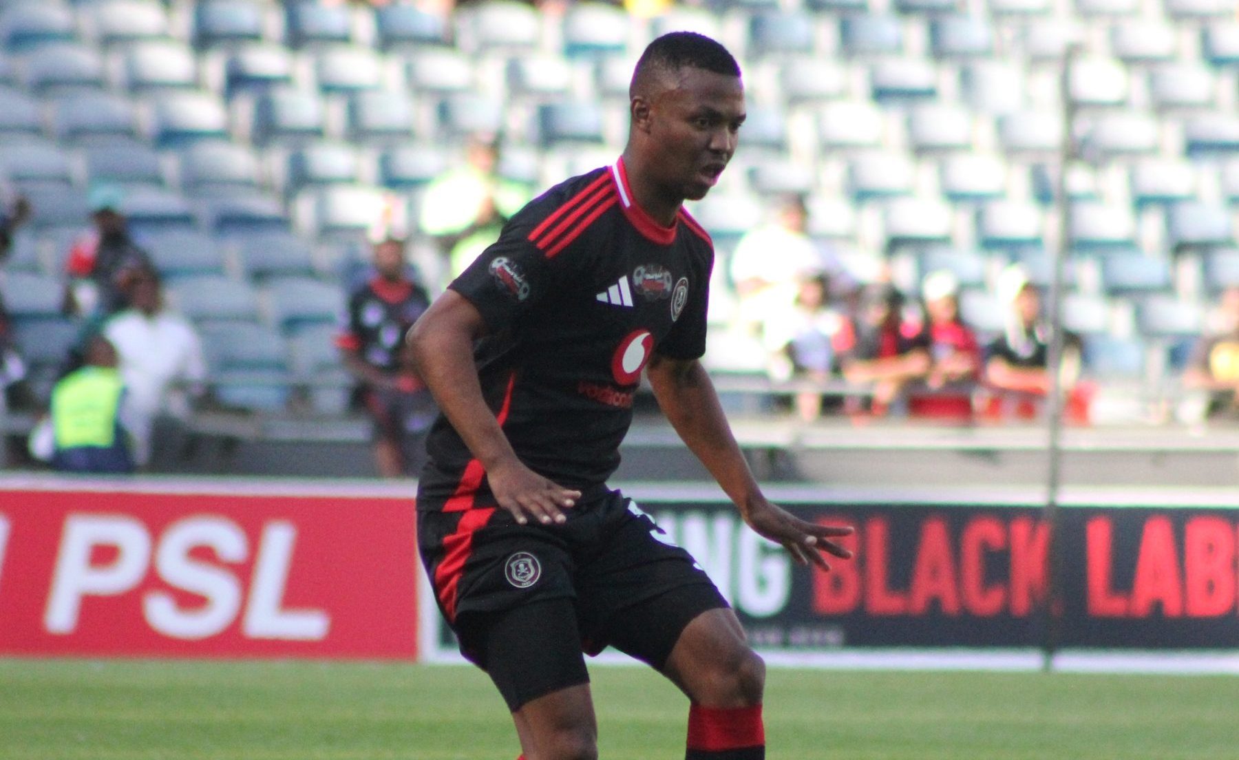 Mohau Nkota of Orlando Pirates in action