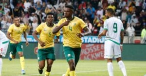 Tebogo Mokoena in celebrations after scoring