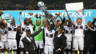 Orlando Pirates lifting Telkom Knockout Cup