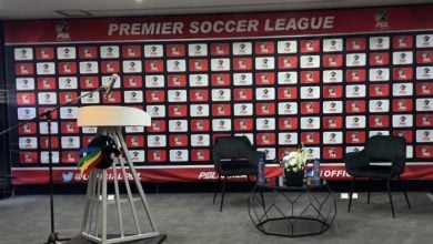 PSL banner during a press conference