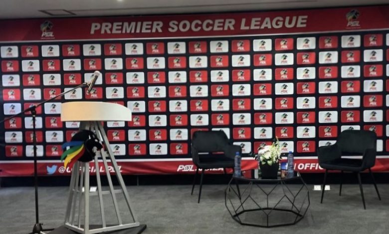 PSL banner during a press conference