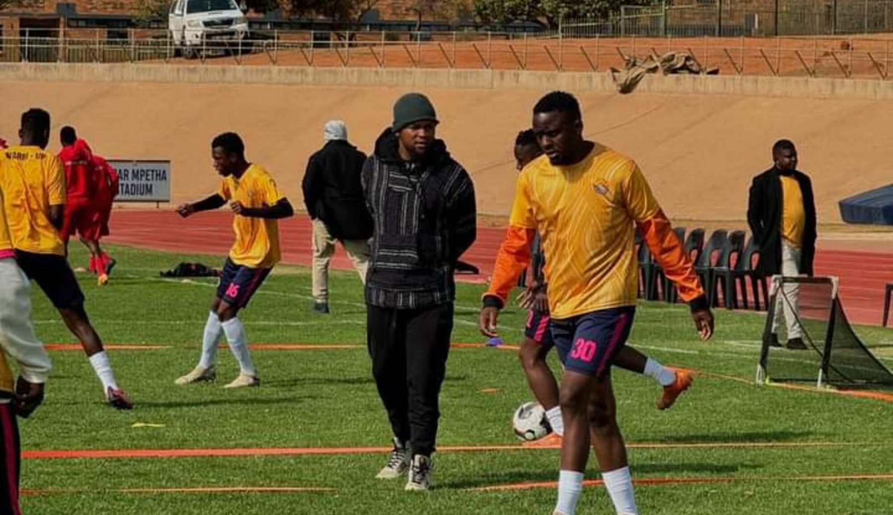 Punch Masenamela conducting training session at Sunrise FC