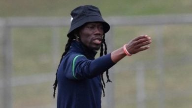 Reneilwe Letsholonyane on the sidelines during a match