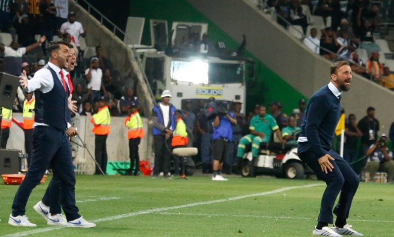 Sead Ramovic on the touch line for TS Galaxy against Orlando Pirates