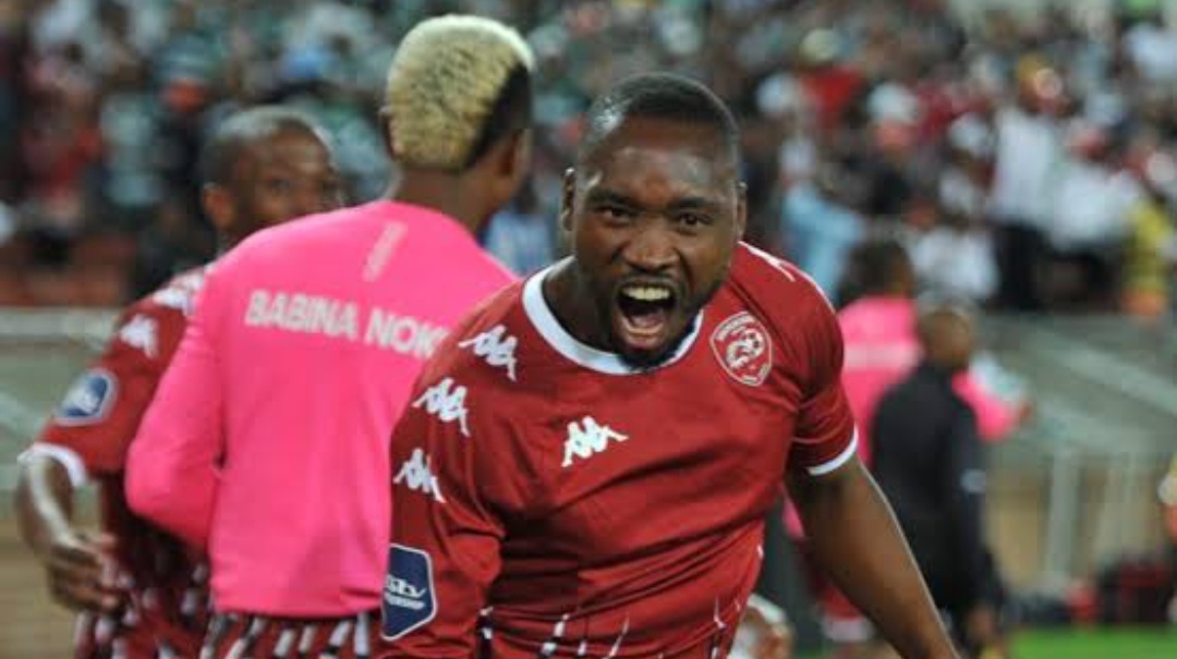 Sibusiso Vilakazi celebrates a goal for Sekhukhune