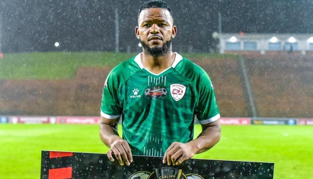 Sipho Mbule after winning man of match award at Sekhukhune United