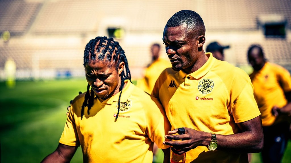 Siyethemba Sithebe with Christian Saile at Chiefs