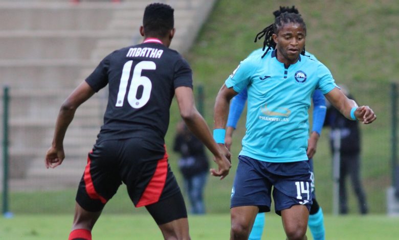 Siyethemba Sithebe in action for Richards Bay FC