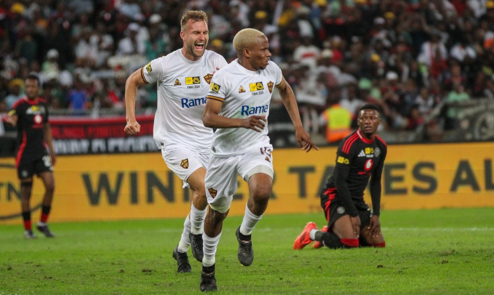 Stellenbosch FC in action against Orlando Pirates in the MTN8 final