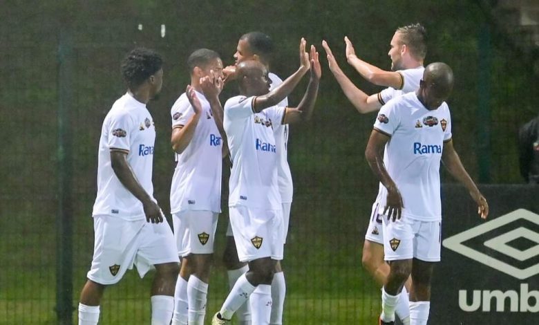 Stellenbosch FC players celebrate a goal