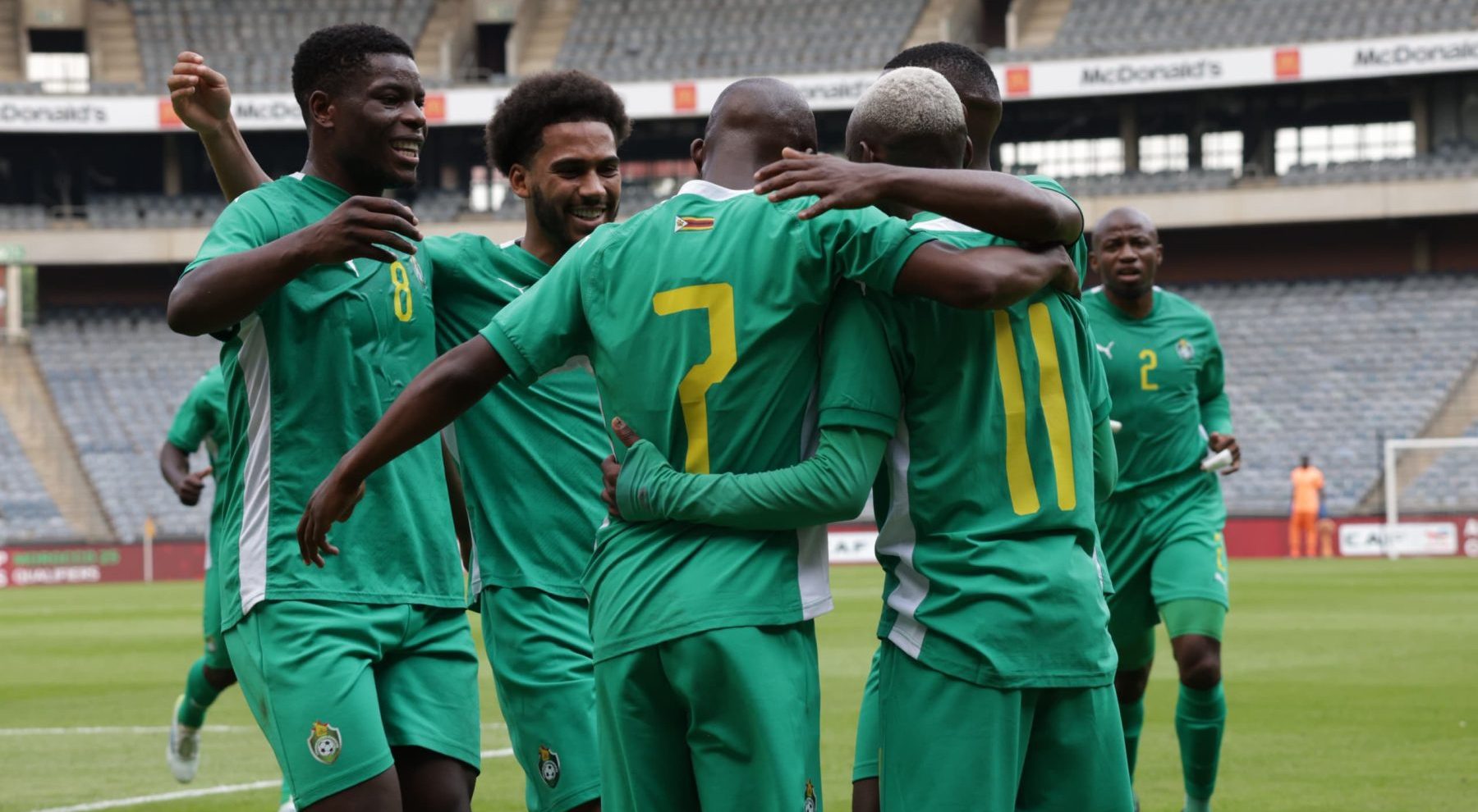 Zimbabwe National team in celebrations after scoring