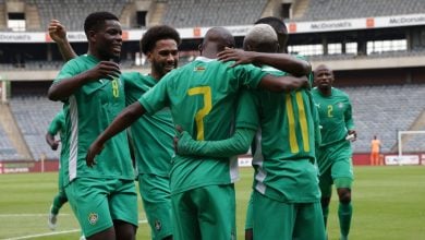 Zimbabwe men's national team in celebrations at Orlando Stadium