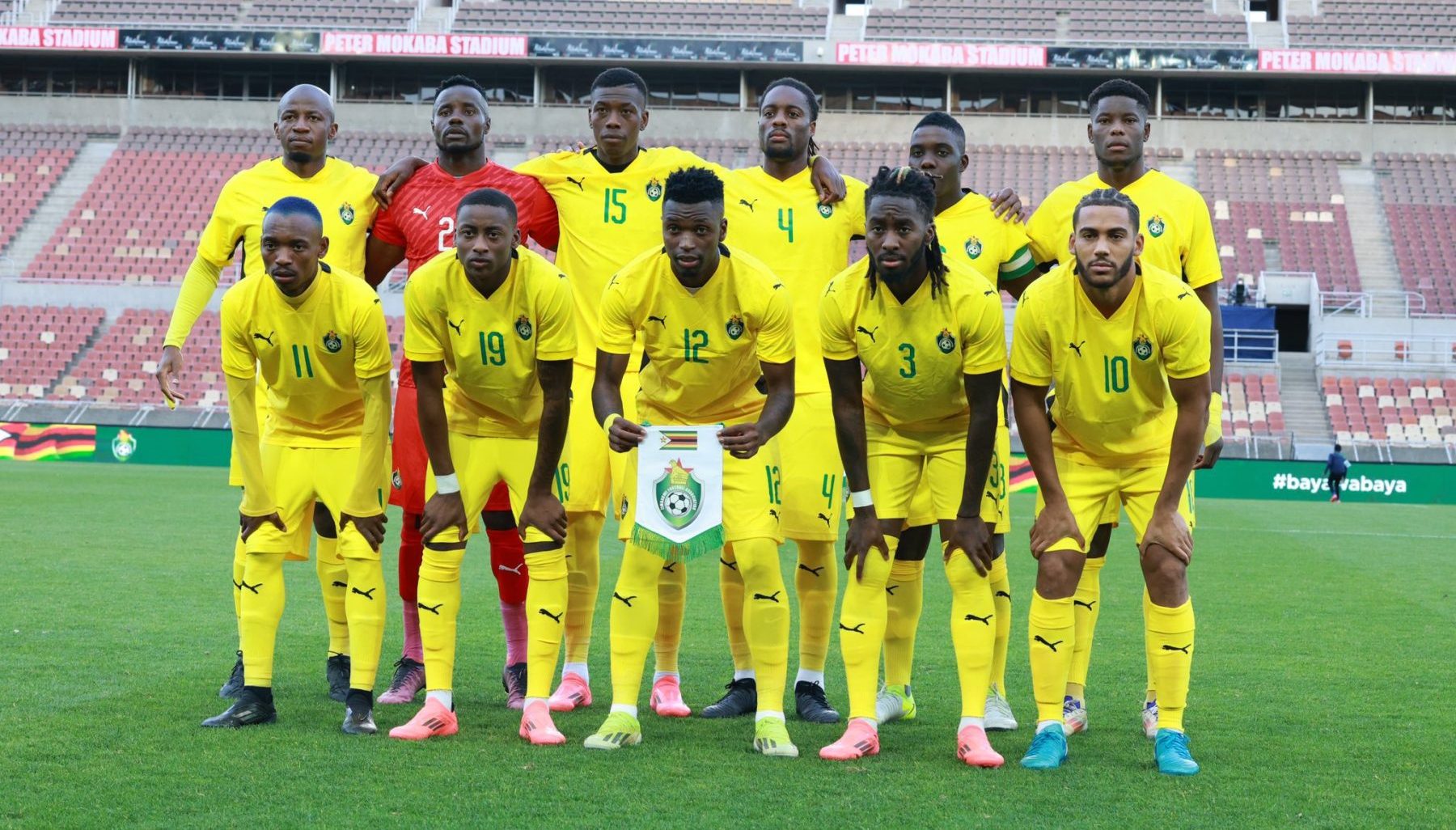 Khama Billiat with his fellow Zimbabwe men's national team players